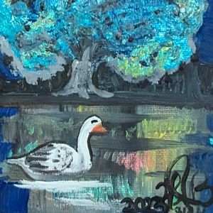 4x4 in. Stretched Canvas Acrylic Painting (Original by - myself)